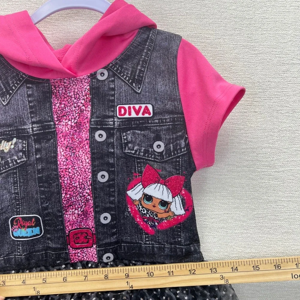 LOL Surprise DIVA Girls Short Sleeve Hooded Cosplay Dress‎ Med 7/8 L.O.L.
